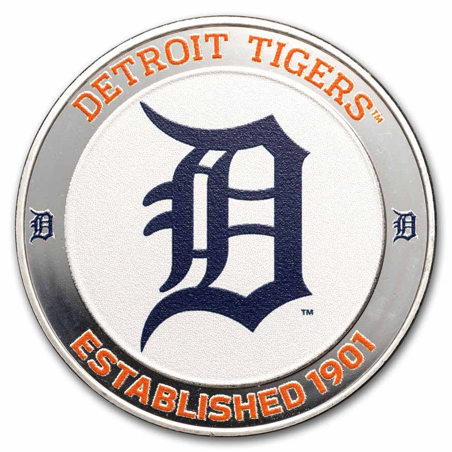 MLB Detroit Tigers 1 oz Silver Colorized Round (w/ Box) | eBay